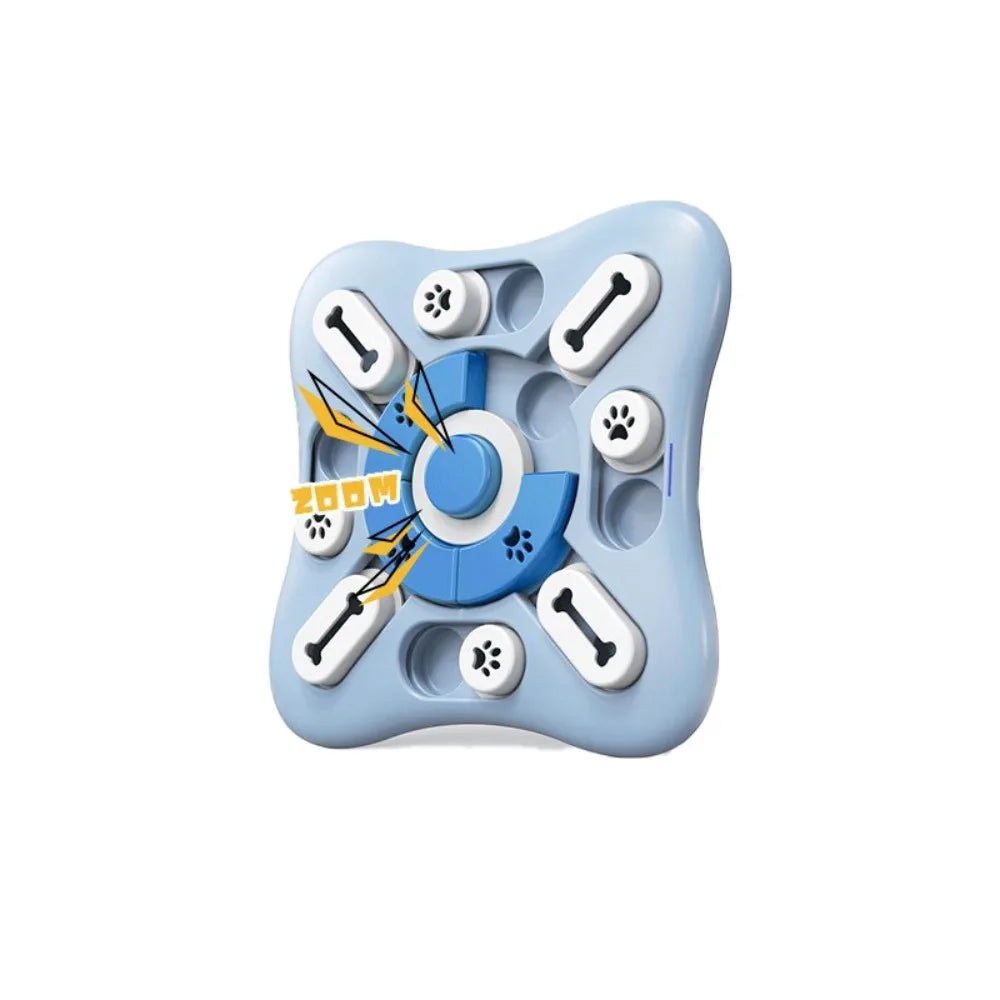 Juguete Interactivo 2 en 1: Puzzle Giratorio y Comedero Lento para Perros y Gatos