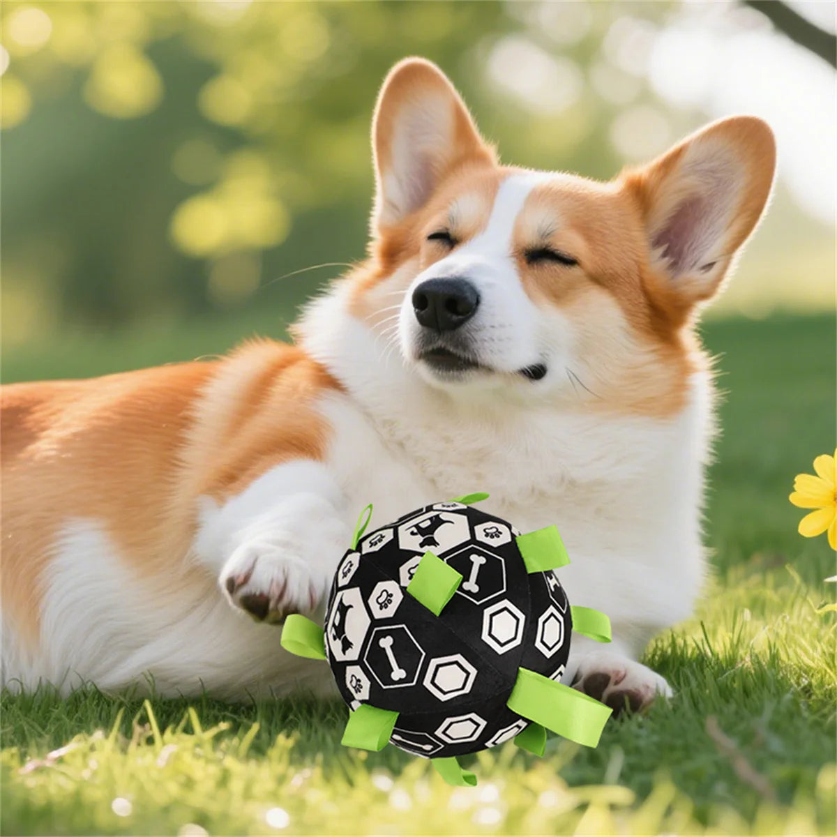 Pelota de Fútbol de Felpa con Cascabel para Perros - Juguete Interactivo