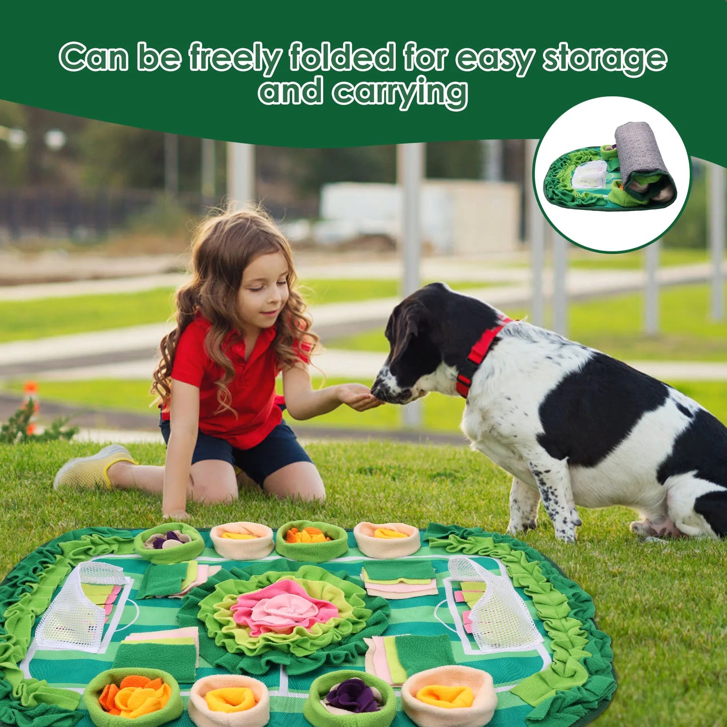 Alfombra Olfativa Floral Gigante (77x50cm) - Manta de Juego Resistente para Mascotas