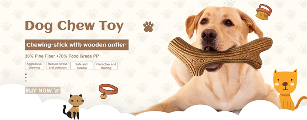 Mordedor "Asta de Madera" para Perros - Juguete Ultra Resistente Sabor a Pino