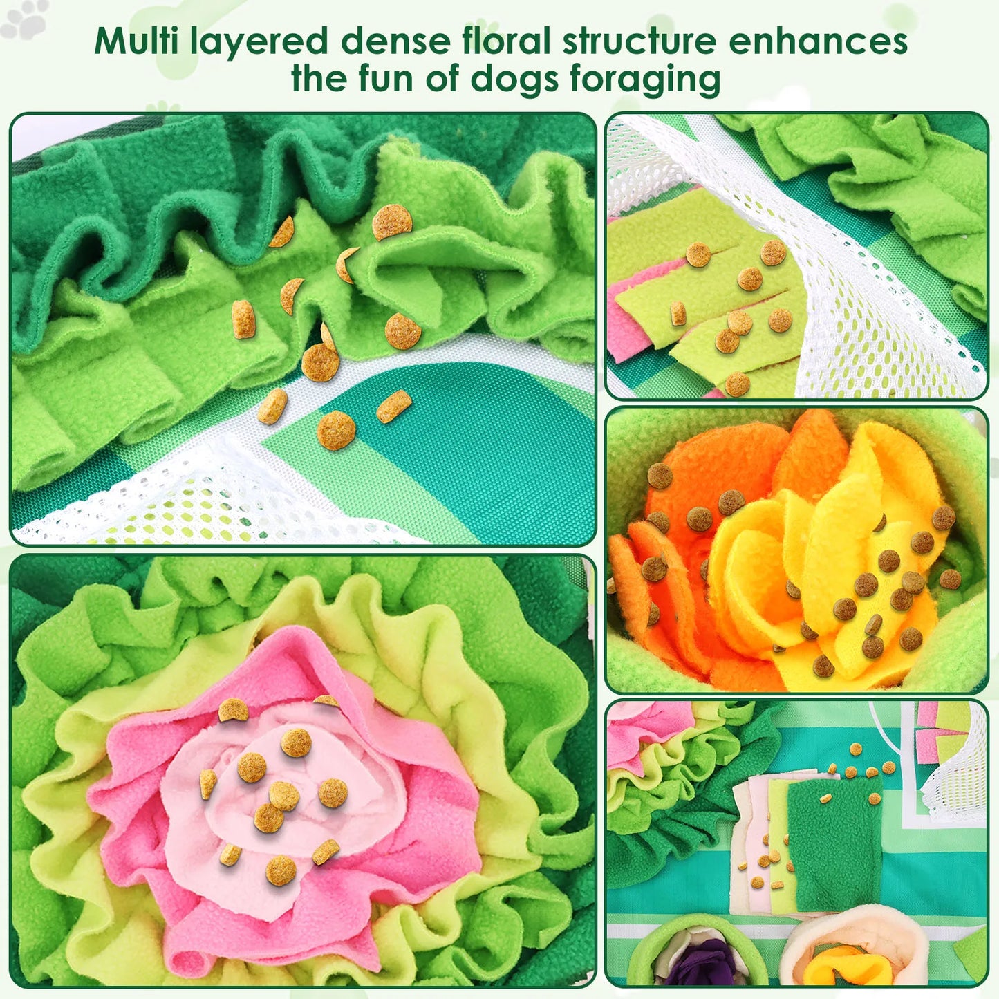 Alfombra Olfativa Floral Gigante (77x50cm) - Manta de Juego Resistente para Mascotas
