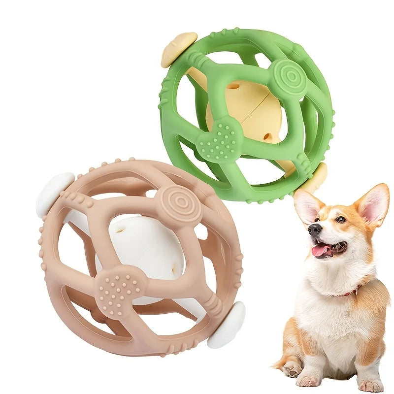 Pelota Interactiva de Silicona 3 en 1: Juego, Mordedor y Puzzle Rellenable