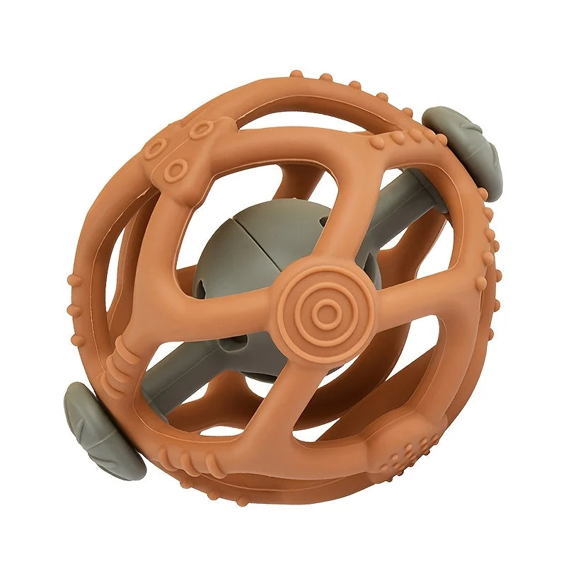Pelota Interactiva de Silicona 3 en 1: Juego, Mordedor y Puzzle Rellenable