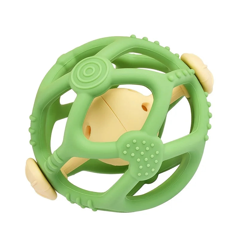 Pelota Interactiva de Silicona 3 en 1: Juego, Mordedor y Puzzle Rellenable