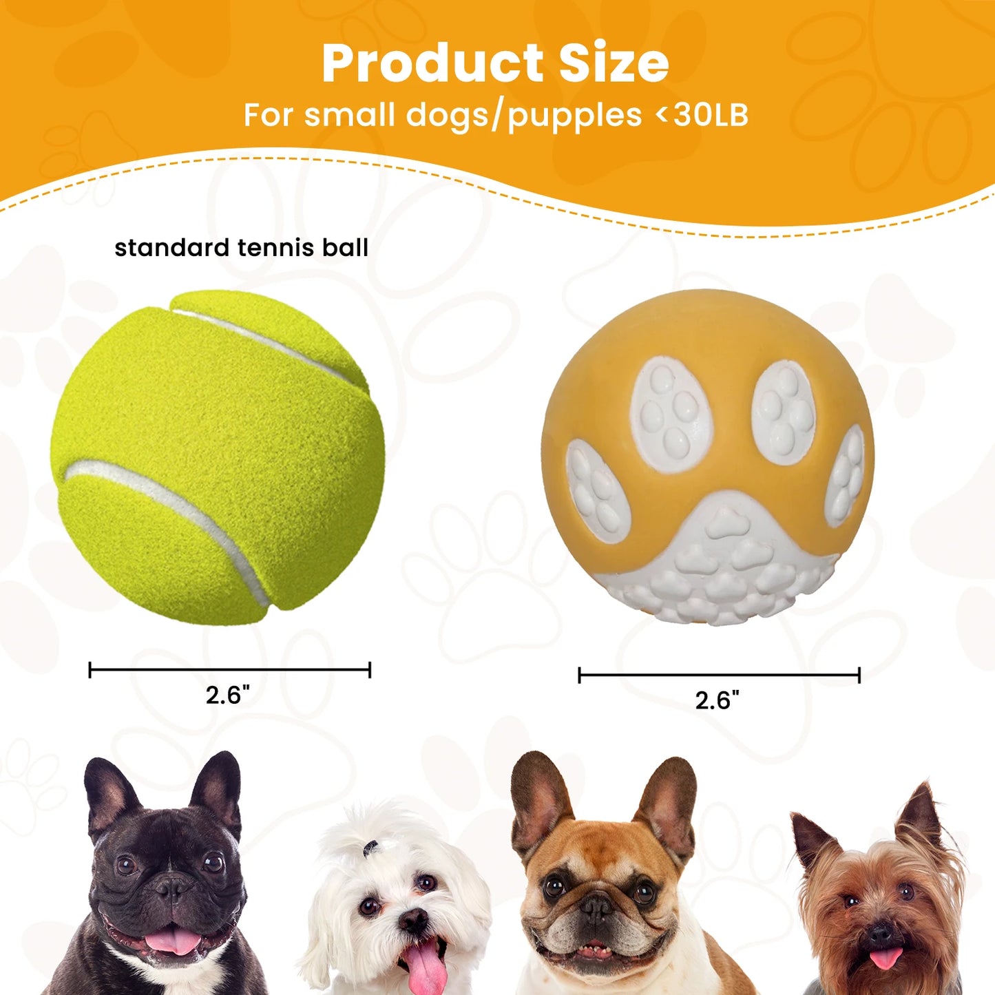 Pack de 6 Pelotas de Látex Natural con Sonido para Cachorros y Perros Pequeños