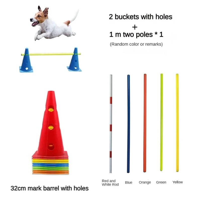 Kit de Agilidad para Perros - Set de Entrenamiento con Salto, Aro y Slalom