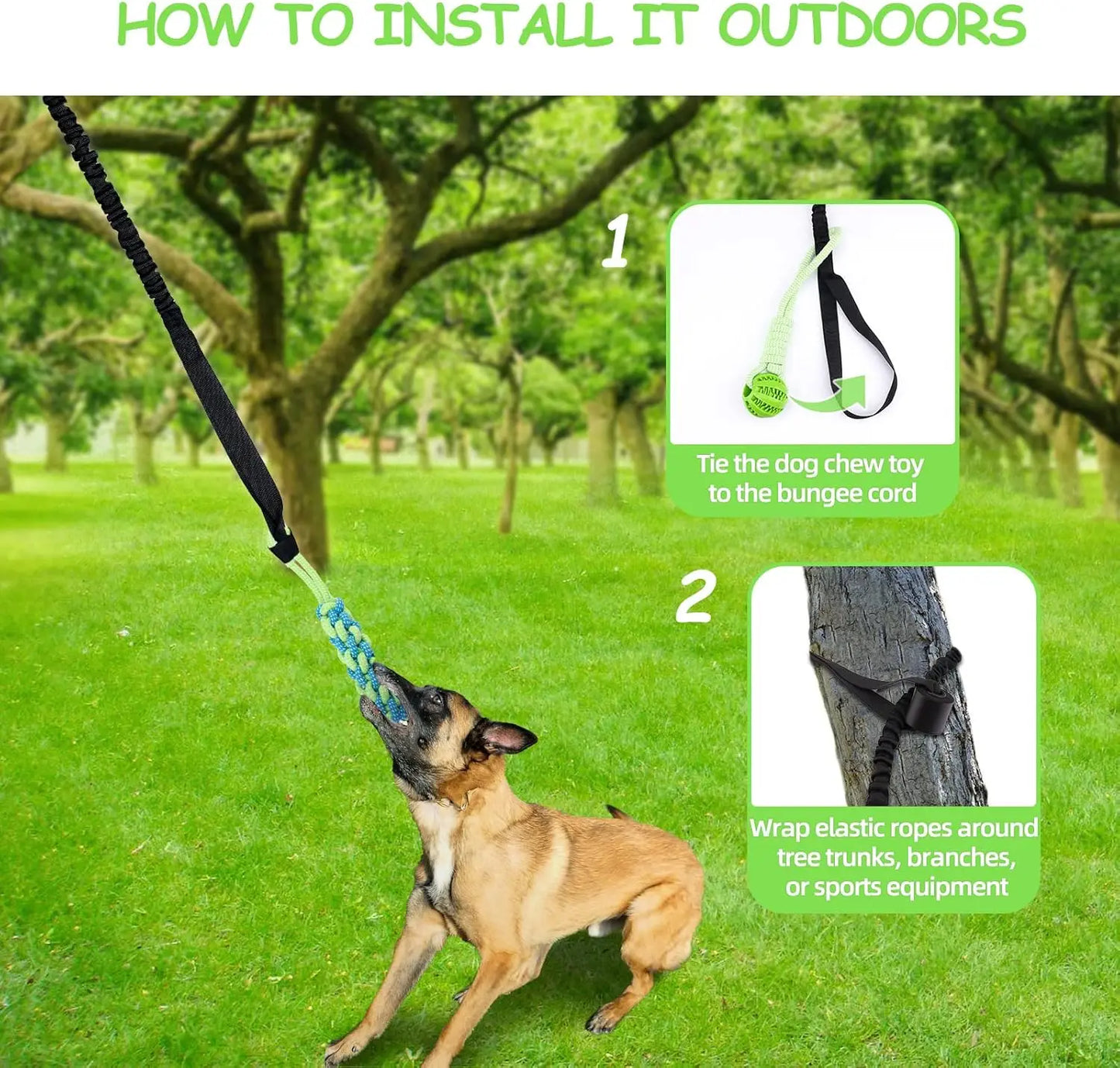 Spring Pole: Juguete Colgante de Resistencia para Perros Fuertes
