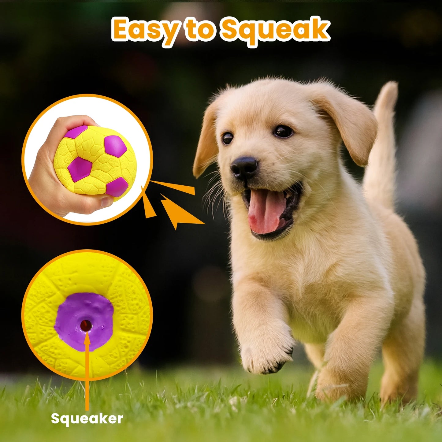 Pack de 6 Pelotas de Látex Natural con Sonido para Cachorros y Perros Pequeños