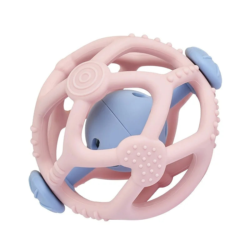 Pelota Interactiva de Silicona 3 en 1: Juego, Mordedor y Puzzle Rellenable