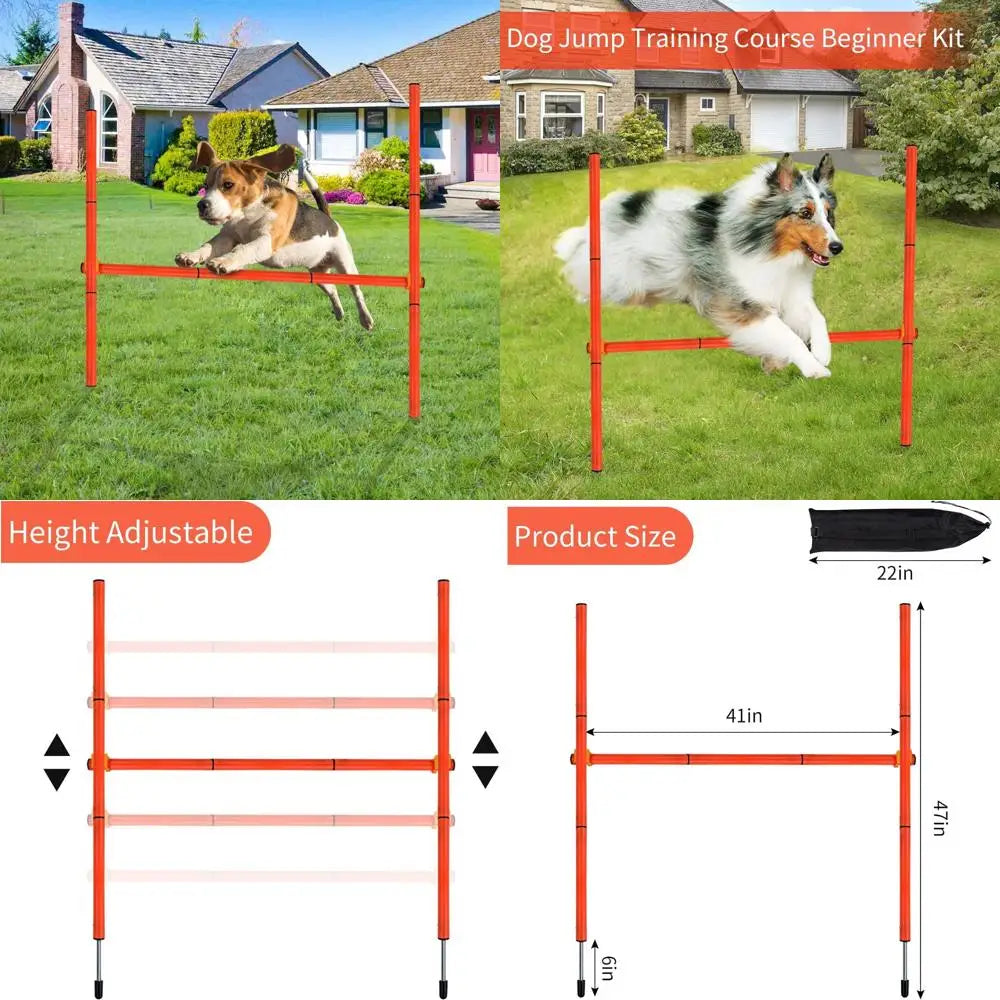 Valla de Salto para Agility Canino - Kit de Iniciación con Altura Ajustable