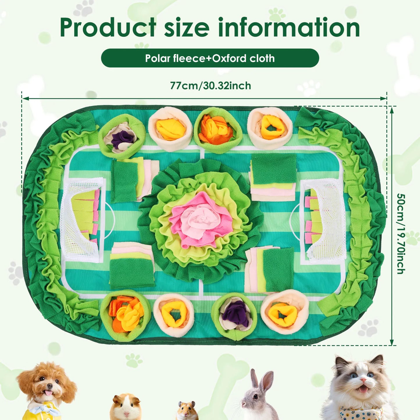 Alfombra Olfativa Floral Gigante (77x50cm) - Manta de Juego Resistente para Mascotas