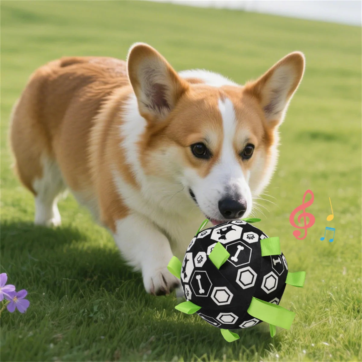 Pelota de Fútbol de Felpa con Cascabel para Perros - Juguete Interactivo