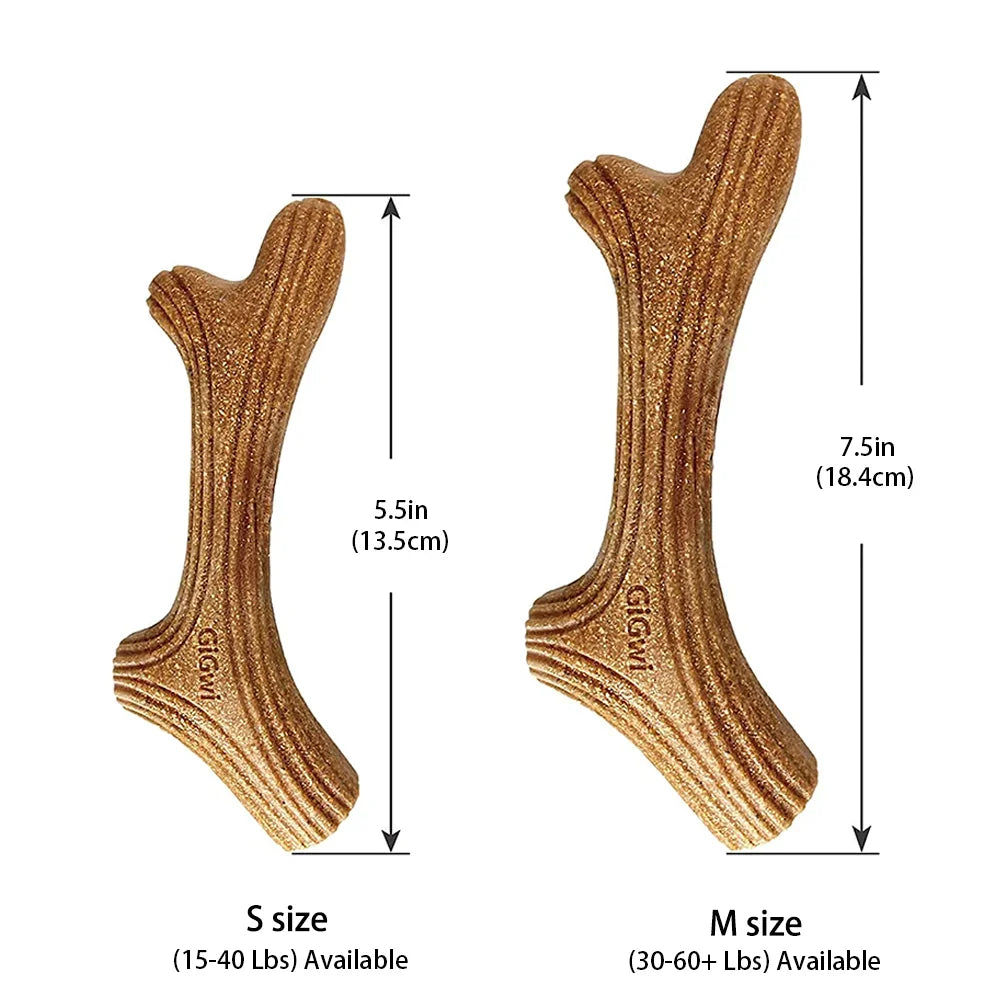 Mordedor "Asta de Madera" para Perros - Juguete Ultra Resistente Sabor a Pino