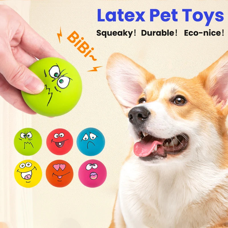 Pack de 6 Pelotas de Látex Natural con Sonido para Cachorros y Perros Pequeños
