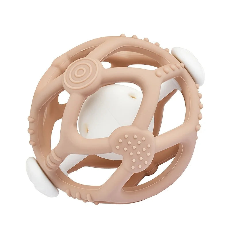 Pelota Interactiva de Silicona 3 en 1: Juego, Mordedor y Puzzle Rellenable