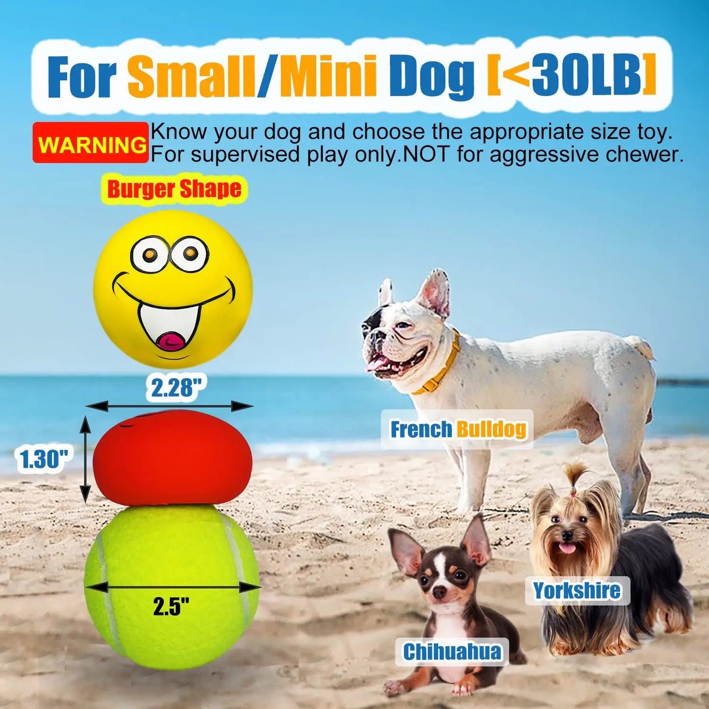 Pack de 6 Pelotas de Látex Natural con Sonido para Cachorros y Perros Pequeños