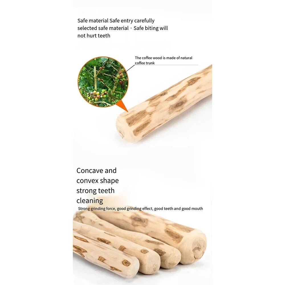 Mordedor de Madera de Café - Juguete Dental 100% Natural y de Larga Duración
