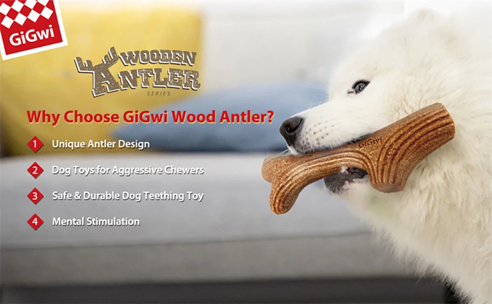 Mordedor "Asta de Madera" para Perros - Juguete Ultra Resistente Sabor a Pino