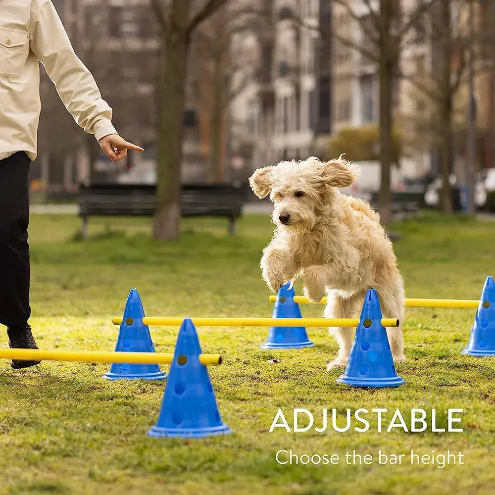Kit de Agilidad para Perros - Set de Entrenamiento con Salto, Aro y Slalom
