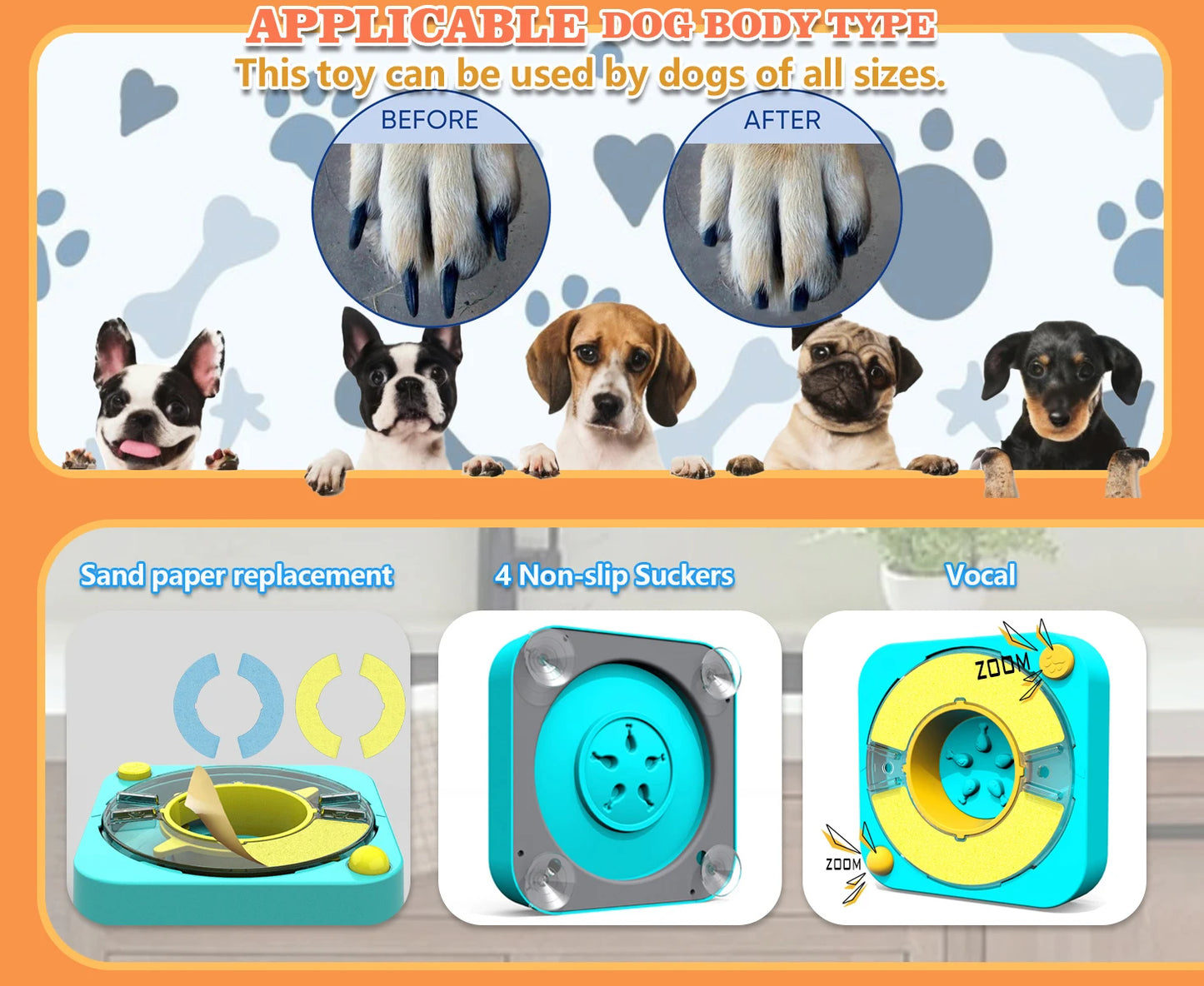 Puzzle Interactivo 3 en 1 para Perros: Comedero Lento con Dificultad Ajustable