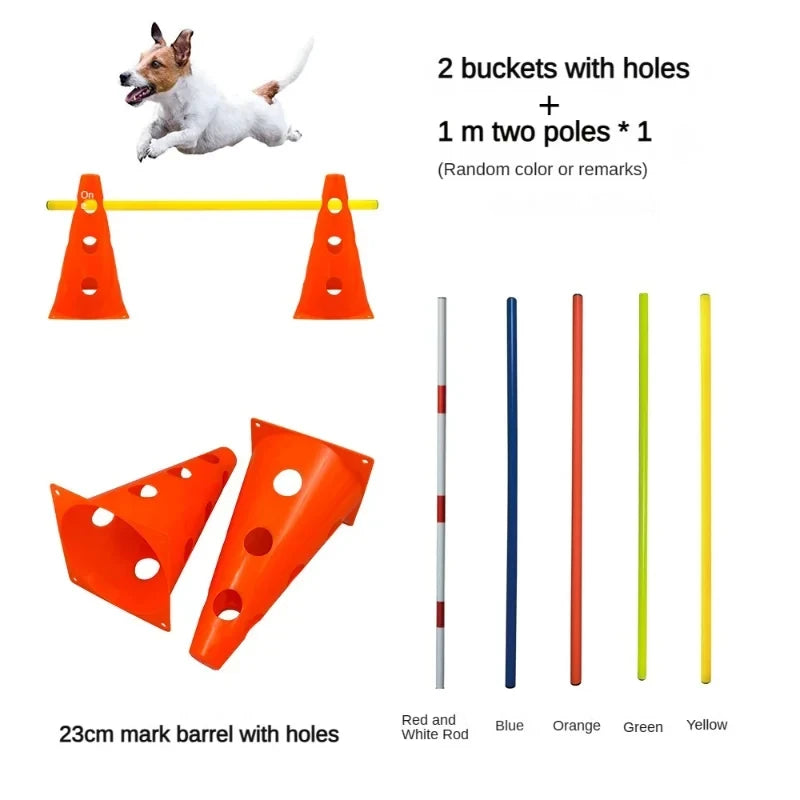 Kit de Agilidad para Perros - Set de Entrenamiento con Salto, Aro y Slalom