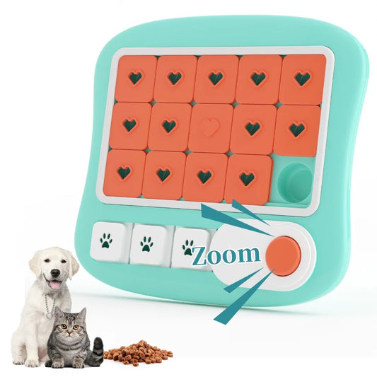 Juguete Interactivo 2 en 1: Puzzle Giratorio y Comedero Lento para Perros y Gatos