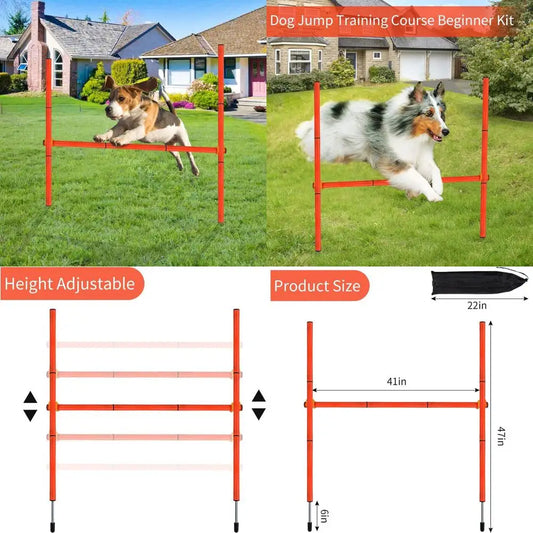Valla de Salto para Agility Canino - Kit de Iniciación con Altura Ajustable
