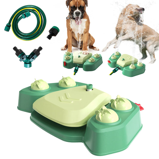 Fuente de Agua para Perros Activada por la Pata - Rociador Interactivo de Verano