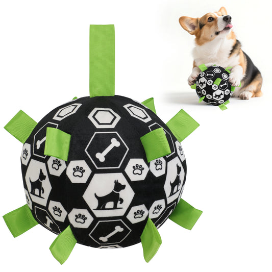 Pelota de Fútbol de Felpa con Cascabel para Perros - Juguete Interactivo