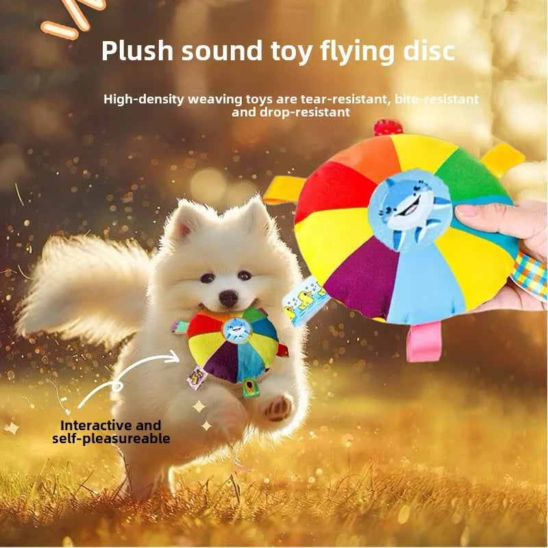 Disco Volador de Peluche "Arcoíris" con Sonido para Perros