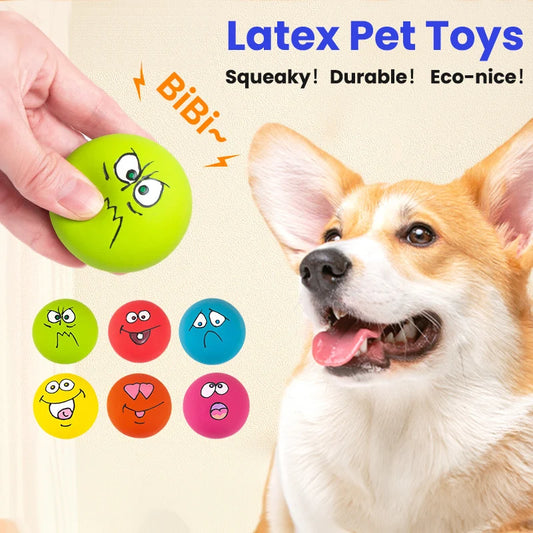 Pack de 6 Pelotas de Látex Natural con Sonido para Cachorros y Perros Pequeños