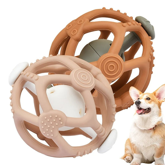 Pelota Interactiva de Silicona 3 en 1: Juego, Mordedor y Puzzle Rellenable